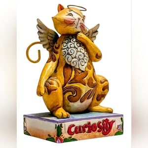 Jim Shore 2006 Heartwood Curiosity Whimsical Cat Halo Winged Angel Figurine